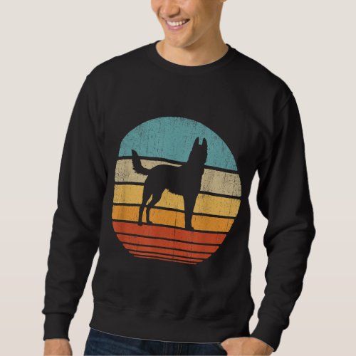 Belgian Malinois Retro Vintage 60s 70s Sunset Dog  Sweatshirt