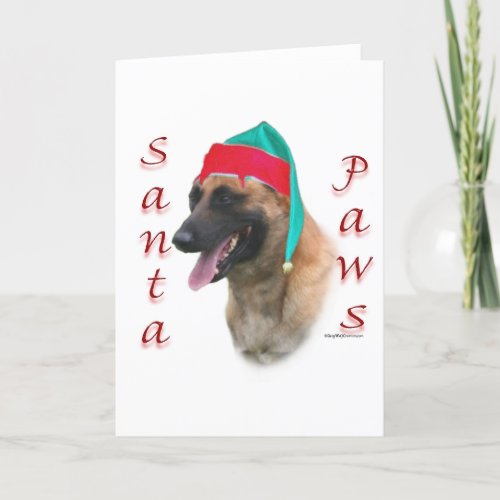 Belgian Malinois Santa PawsSanta Belgian Malinois Holiday Card