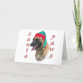 Belgian Malinois Santa Paws;Santa Belgian Malinois Holiday Card