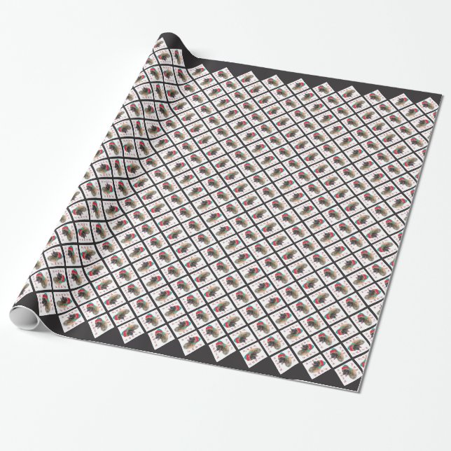 Belgian Malinois Santa Paws;Santa Belgian Malinois Wrapping Paper (Unrolled)