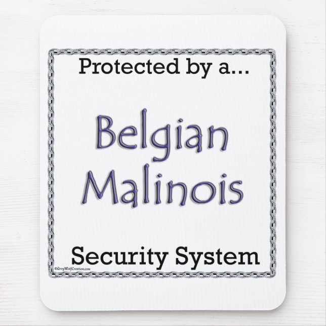 Belgian Malinois Security System Mouse Pad (Front)