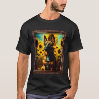 Belgian Malinois Shepherd Flower Mom Women Floral T-Shirt
