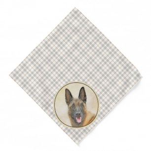 Belgian Malinois Shepherd Mahogany Painting Art Bandana