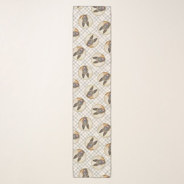 Belgian Malinois Shepherd Mahogany Painting Art Scarf (Front)