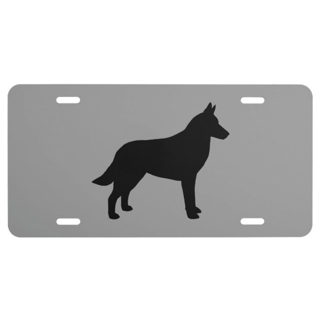 Belgian Malinois Silhouette License Plate (Front)