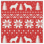 Belgian Malinois Silhouettes Dog Christmas Holiday Fabric