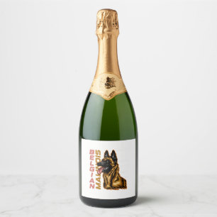 Belgian Malinois Sparkling Wine Label