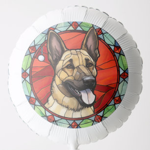 Belgian Malinois Stained Glass Christmas Balloon