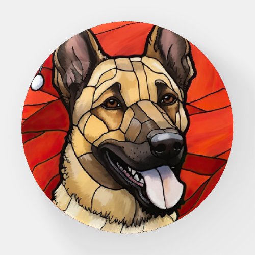 Belgian Malinois Stained Glass Christmas Paperweight