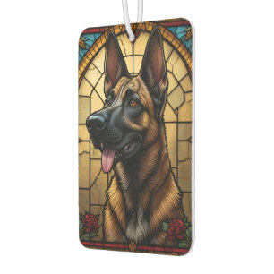 Belgian Malinois Stained Glass Style Illustration Air Freshener