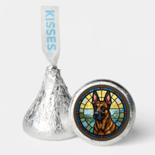 Belgian Malinois Stained Glass Style Illustration Hershey®'s Kisses®