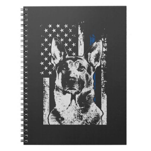 Belgian Malinois Thin Blue Line Police Dog Notebook