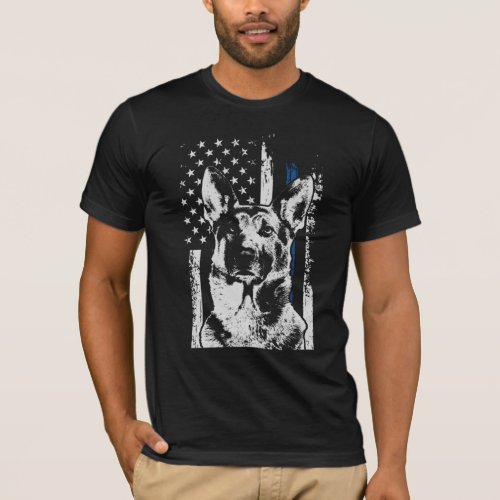 Belgian Malinois Thin Blue Line Police Dog T_Shirt