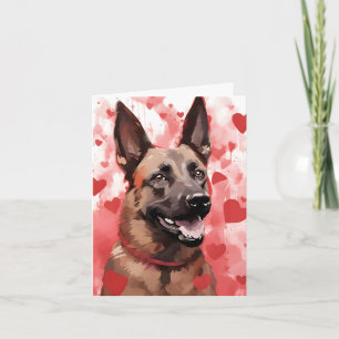 Belgian Malinois Valentines day Card