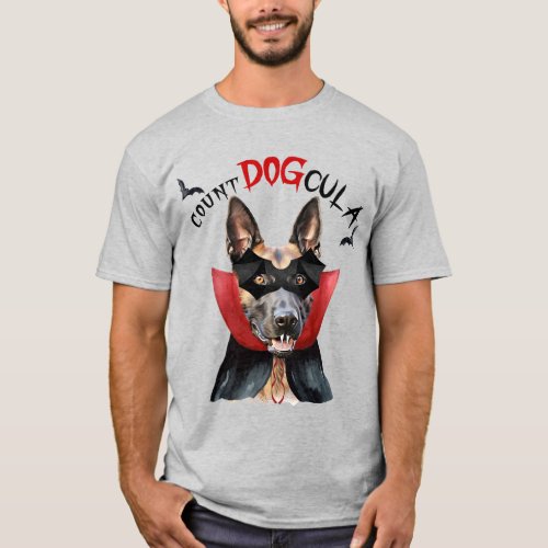 Belgian Malinois Vampire Dog Funny Halloween T_Shirt