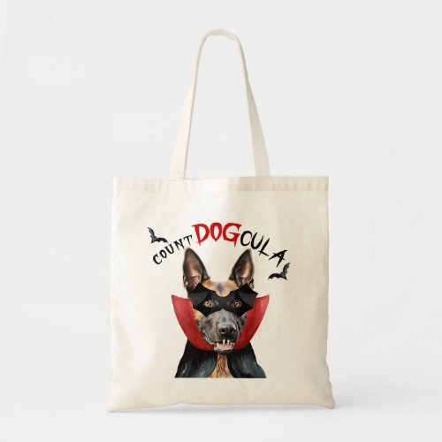 Belgian Malinois Vampire Dog Trick or Treat Tote Bag