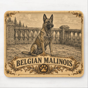 Belgian Malinois, Vintage Heritage Dog Mouse Pad