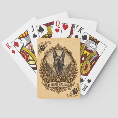 Belgian Malinois, Vintage Heritage Dog Poker Cards