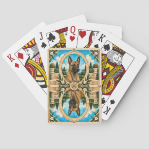 Belgian Malinois, Vintage Watercolor Dog Art Poker Cards