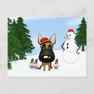 Belgian Malinois Winter Snow Postcard