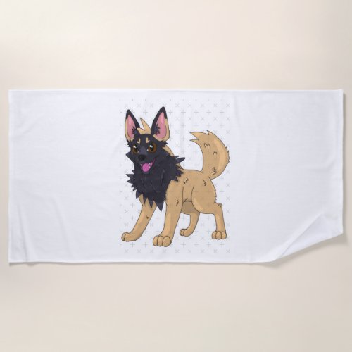 Belgian Malinois x Pooch yena Beach Towel