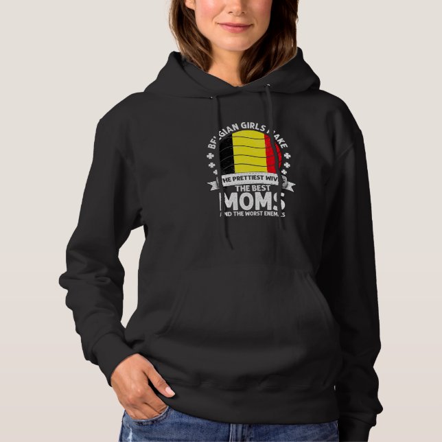 Belgian Mom Belgium Mothers Day Mama Belgian Ameri Hoodie (Front)