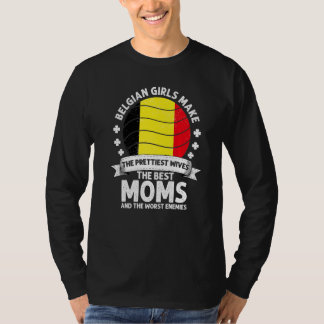 Belgian Mom Belgium Mothers Day Mama Belgian Ameri T-Shirt