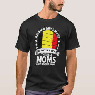 Belgian Mom Belgium Mothers Day Mama Belgian Ameri T-Shirt