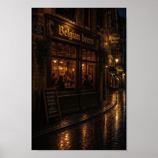 Belgian Night Alehouse Reflections Poster (Front)