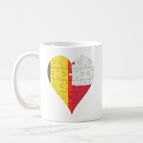 Belgian Polish Flag Heart  Coffee Mug