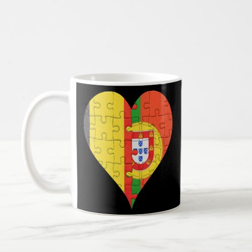 Belgian Portuguese Flag Heart  Coffee Mug