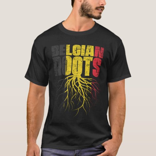 Belgian Roots Belgium Heritage Flag T_Shirt