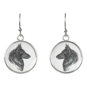 Belgian Sheepdog Art Earrings