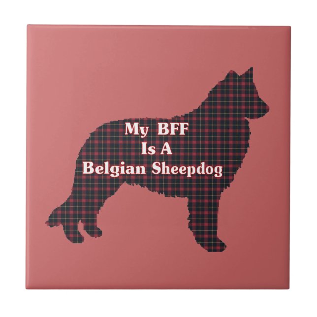Belgian Sheepdog BFF Ceramic Tile (Front)
