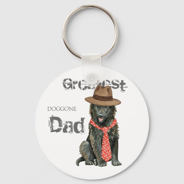 Belgian Sheepdog Dad Keychain (Front)