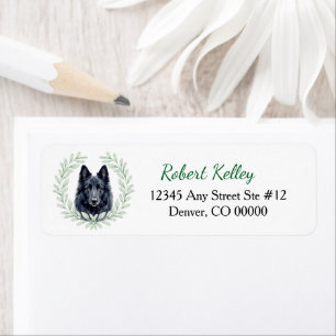 Belgian Sheepdog Eucalyptus Leaf Wreath Label