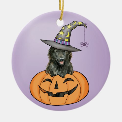 Belgian Sheepdog Halloween Ceramic Ornament