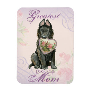 Belgian Sheepdog Heart Mom Magnet