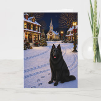 Belgian sheepdog Holiday Card