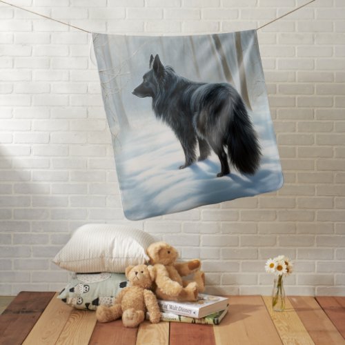 Belgian Sheepdog Let It Snow Christmas Baby Blanket