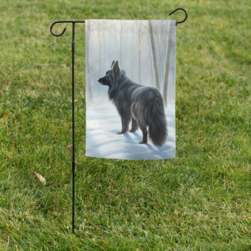 Belgian Sheepdog Let It Snow Christmas Garden Flag