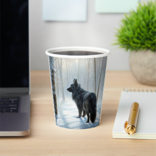 Belgian Sheepdog Let It Snow Christmas Paper Cups