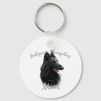 Belgian Sheepdog Mom 2 Keychain