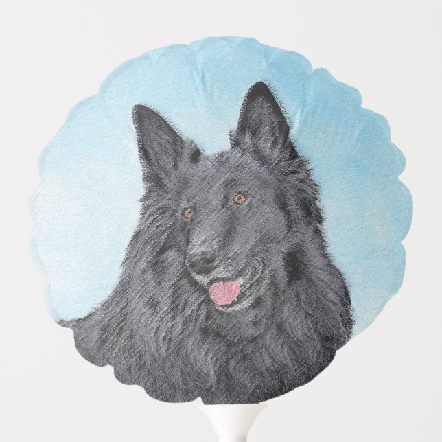 Belgian Sheepdog Painting - Cute Original Dog Art Balloon (Front)
