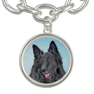 Belgian Sheepdog Painting - Cute Original Dog Art Bracelet