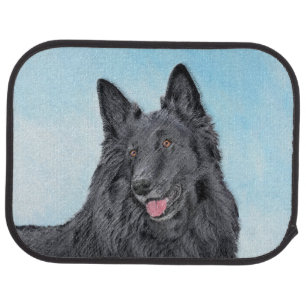 Belgian Sheepdog Painting - Cute Original Dog Art Car Floor Mat