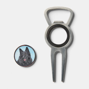 Belgian Sheepdog Painting - Cute Original Dog Art Divot Tool