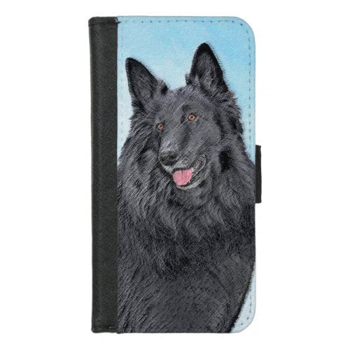 Belgian Sheepdog Painting _ Cute Original Dog Art iPhone 87 Wallet Case