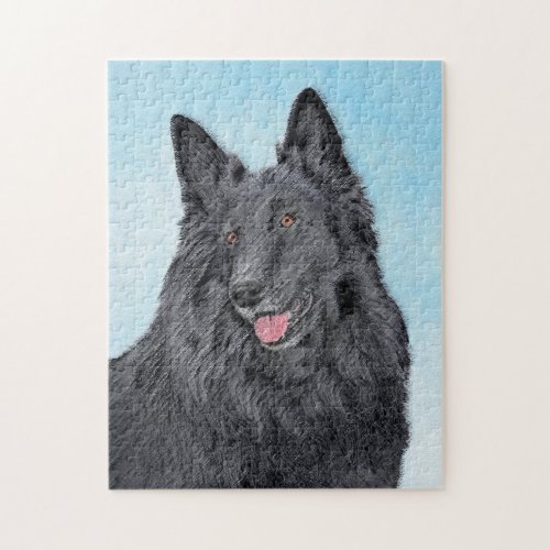 Belgian Sheepdog Painting _ Cute Original Dog Art Jigsaw Puzzle