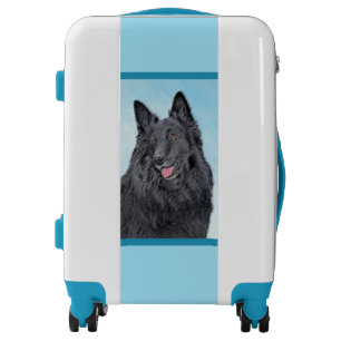 Belgian Sheepdog Painting - Cute Original Dog Art Luggage